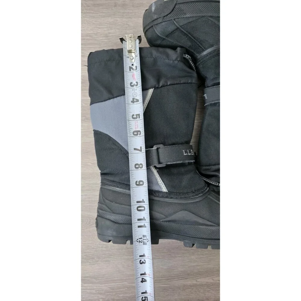 LL Bean Northwoods Kids Snow Boots Size 6 Black‎ Gray Winter Felt Insert
